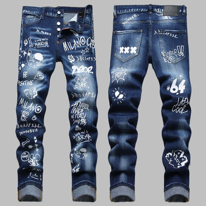 2025 New Men's Ink Splash Jeans