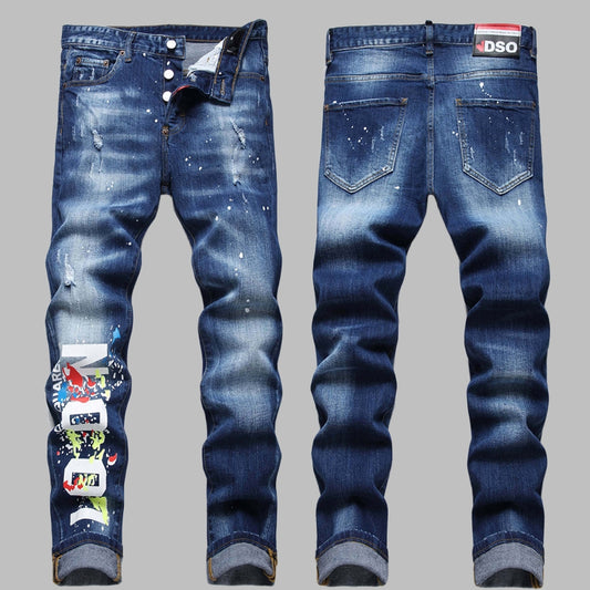 2025 New Men's Ink Splash Jeans