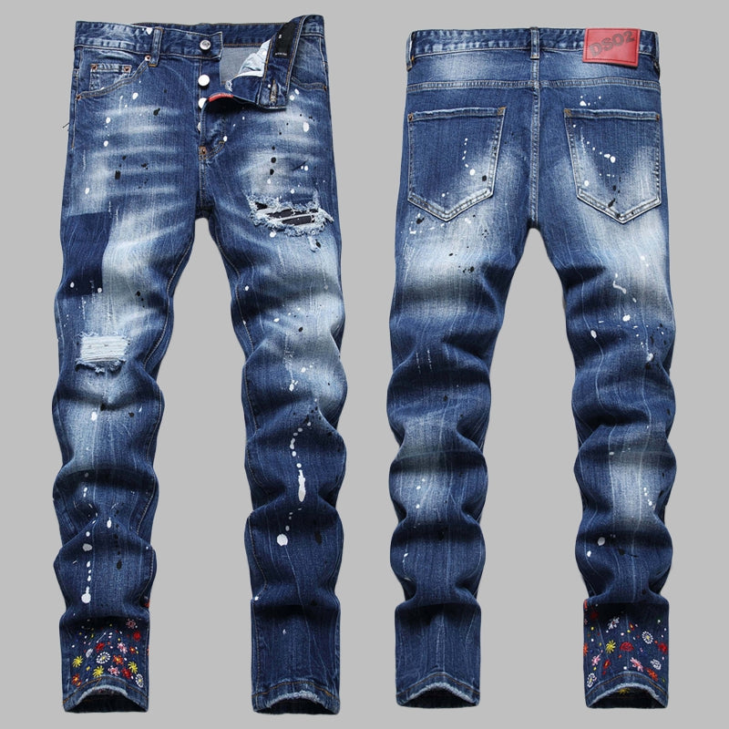 2025 New Men's Ink Splash Jeans