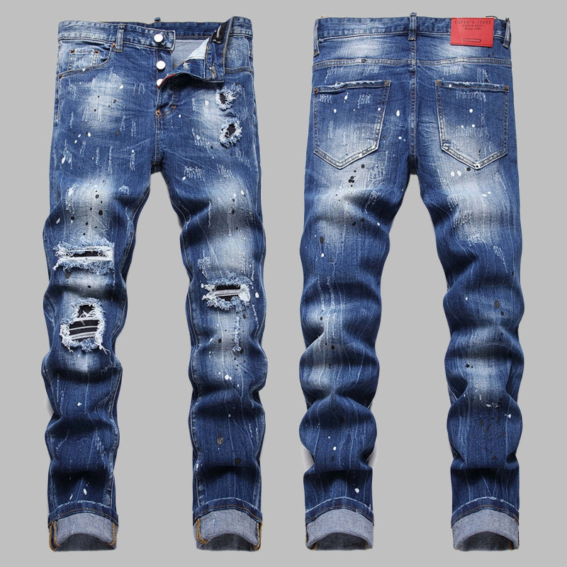 2025 New Men's Ink Splash Jeans