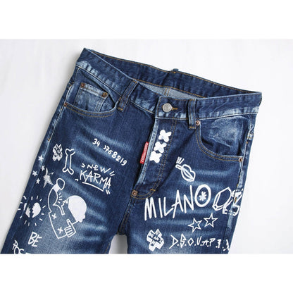 2025 New Men's Ink Splash Jeans