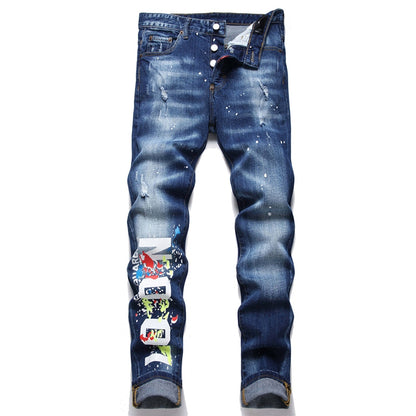 2025 New Men's Ink Splash Jeans