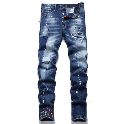 2025 New Men's Ink Splash Jeans