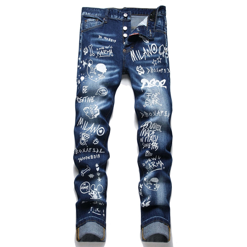 2025 New Men's Ink Splash Jeans