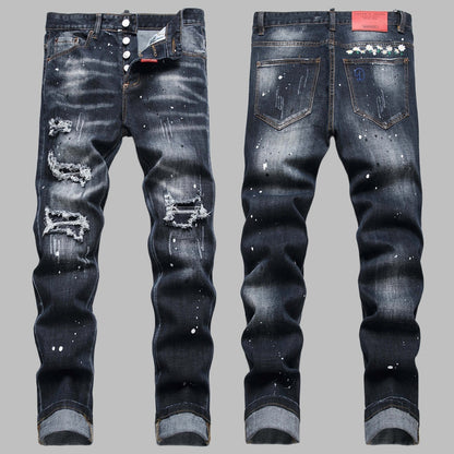 DSQ2  New 2025 Men's Ink Splash Jeans